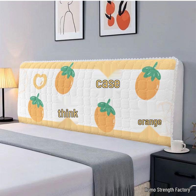 European-Style Quilted Headboard Dust Cover: Thickened Soft Upholstery, Solid Wood Compatible, Full Coverage Protection.