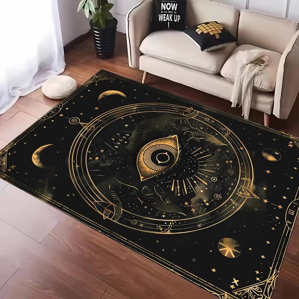 Mystical Tarot Inspired Carpet Featuring Star Moon and Sun Designs Anti-slip Floor Mat for Living Room Bedroom Decor Doormat