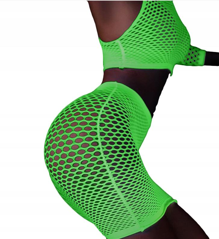 Glow In The Dark Mesh Bodystocking Lingerie Set Sexy