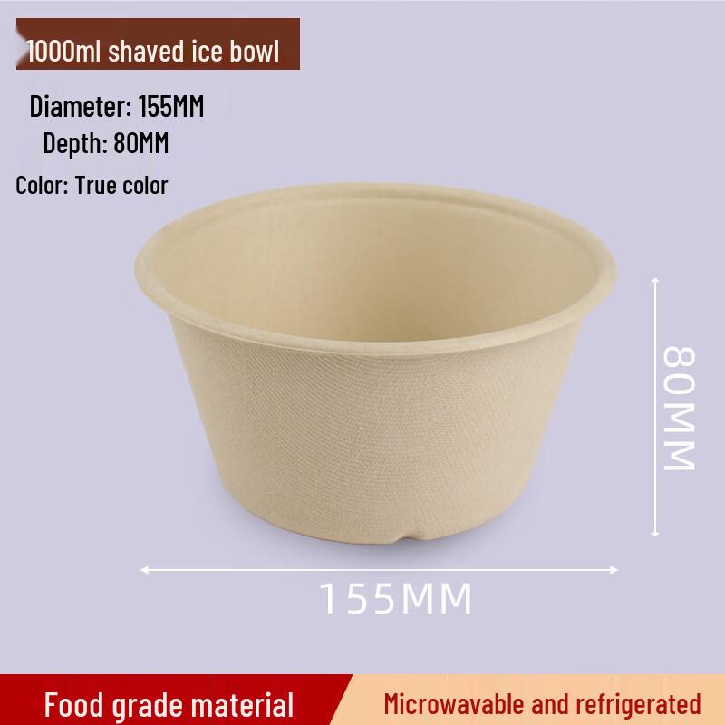 

OLOEY 1000ml Sugarcane Pulp Disposable Bowls