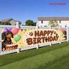 Sausage Dog Birthday Banner, Cute Balloon Cake Pattern, Outdoor Garden Fence Dog-themed Party Decor