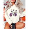 Women Fashion Leopard Vintage Flower Long Sleeve Print Sweatshirts Clothes Ladies Clothing Graphic Pullovers