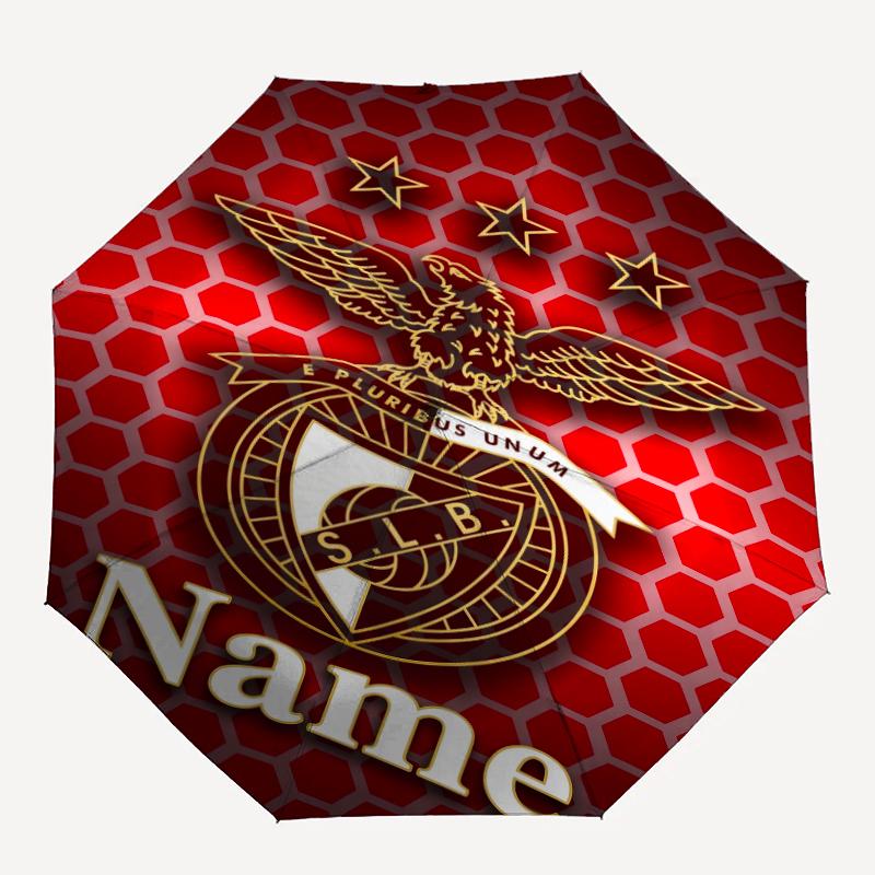 Custom Name Benfica Theme Automatic Umbrella, Lightweight & Portable, 8 Rib, Perfect for Outdoor Travel, Birthdays, Christmas, Gifts.
