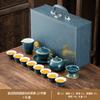 Kung Fu tea set light luxury set blue ancient rhyme full set of tea making guest home office teapot teacup
