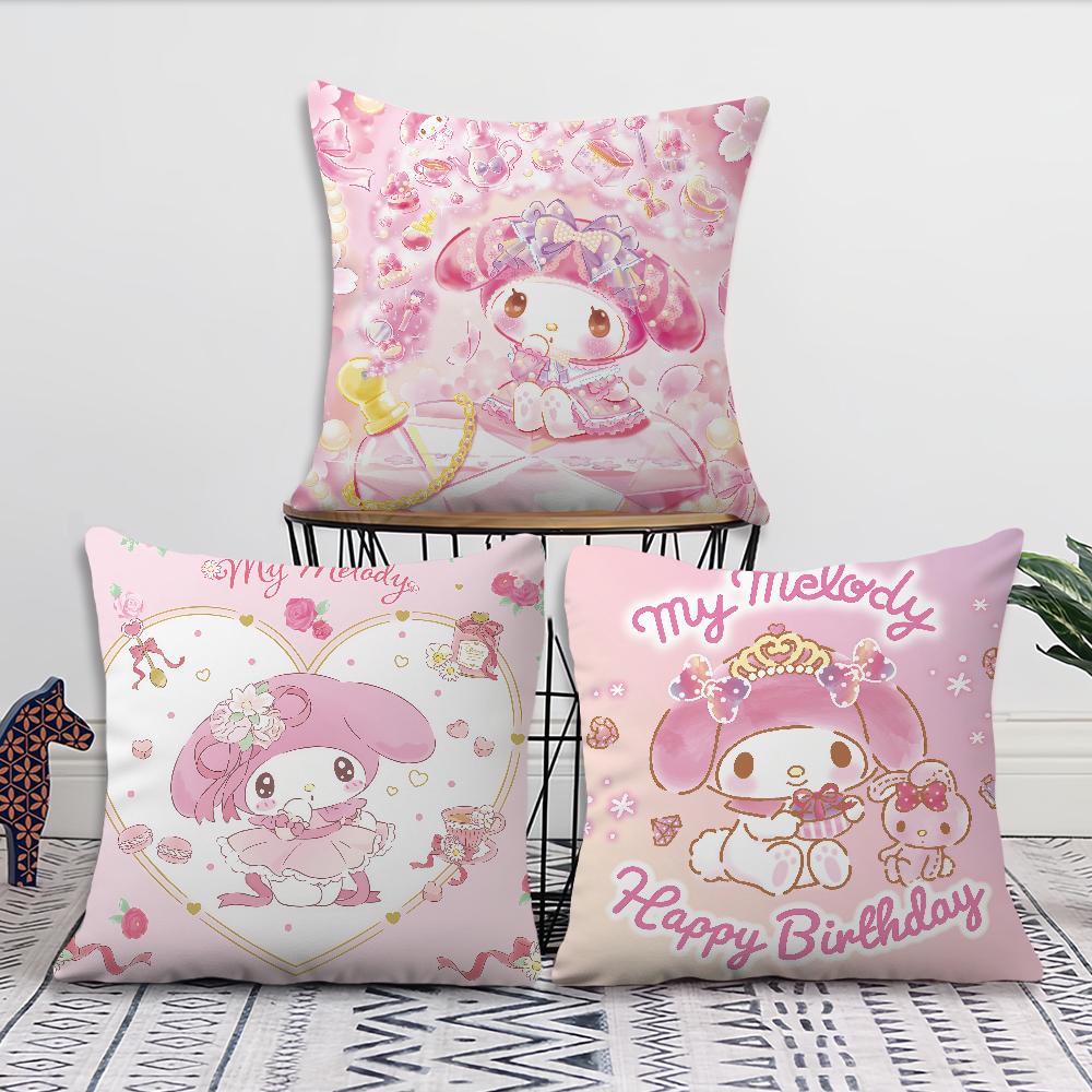 art kawaii cute My M-MelodyS cushion cover Comfortable soft Pillow Case for Sofa Living Room Home office Decor Protective Covers
