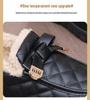 Women's Winter Non-Slip Velvet-Lined Leather Bean Cotton Shoes - Soft Sole, Waterproof, Warm, for Walking
