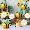8pcs Cute Bee Balloon Arch Kits Sweet Bee Balloons and Daisy Flower Balloons for Spring Animal Themes Birthdays Outdoor Wedding Party Decorations