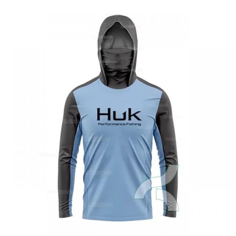 

Huk Camouflage Sunscreen Fishing Clothes Mask Collar Outdoor Hoodie Light Long-sleeved Luatui XXS