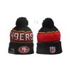 New Rugby Team Hat Autumn And Winter Men'S And Women'S Warm Wool Hat Knitted Embroidery Hat With Ball Knitted Alphabet Hat