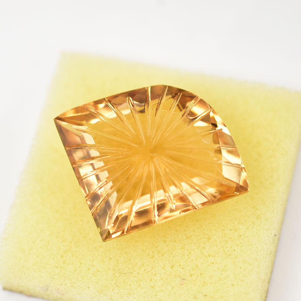 

CERTIFIED 27x23mm Fancy Shape NATURAL Peach Topaz BEAUTIFUL Loose Gemstone 27.1 mm персиковий
