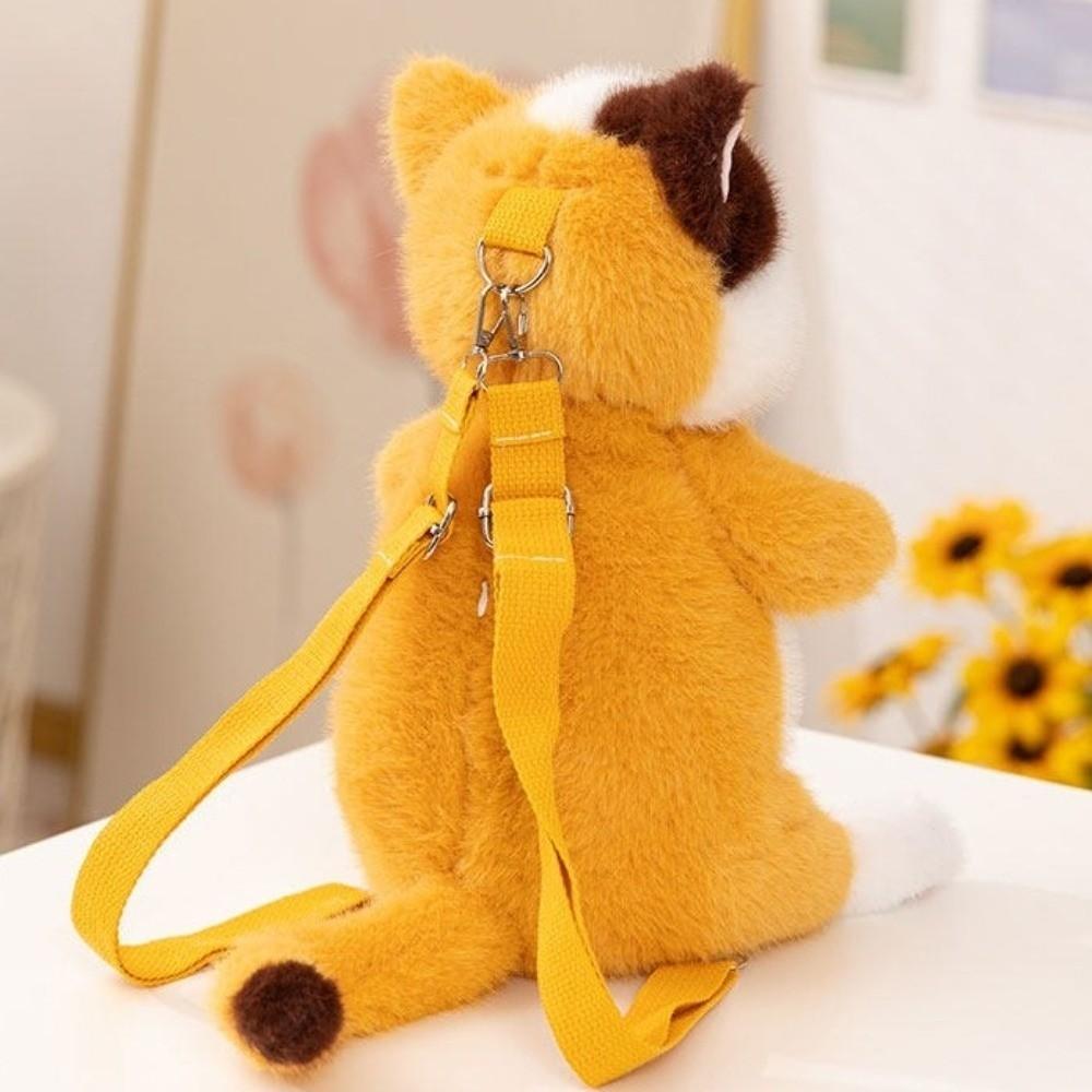 Soft Stuffed Animal Daypack Lovable Simulation Cat Bag Fashion Cat Plush Backpack  Kids