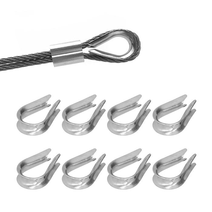 Lot de 50 cosses câble métallique M4 en acier inoxydable – serre-câble pour fils, balustrades et usage marin