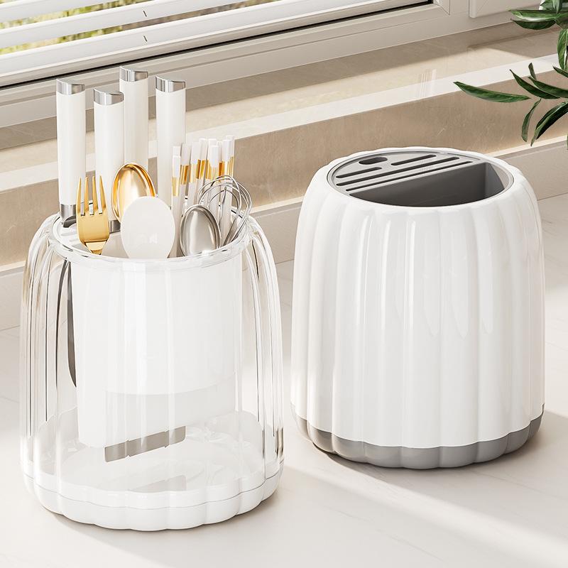 

Легкий роскошный вращающийся держатель для ножей, многофункциональная кухонная настольная стойка для хранения ножей, выделенная встроенная сушильная палочка для еды