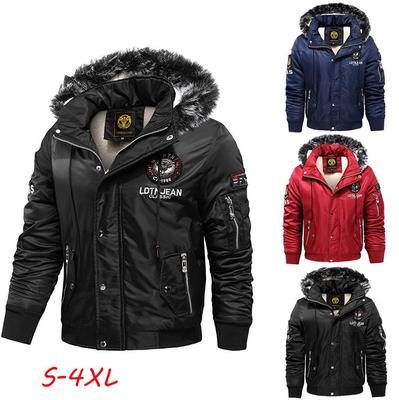 Winter Neue männer Pelz Kragen Plus Samt Baumwolle Jacke Lässige Mode Baumwolle Jacke
