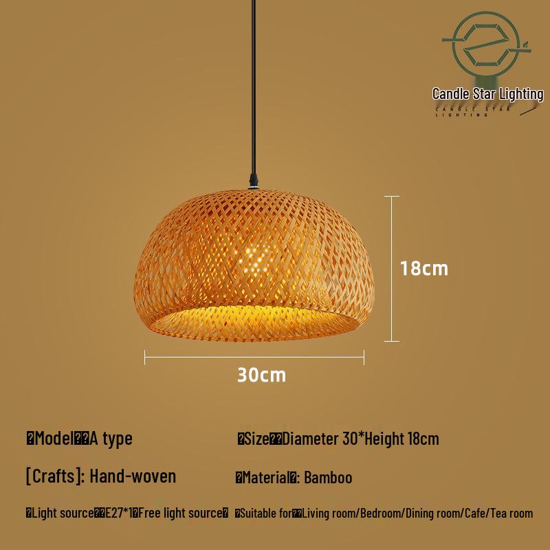 Zen Style Bamboo Rattan Pendant Light for Tea Rooms and Restaurants