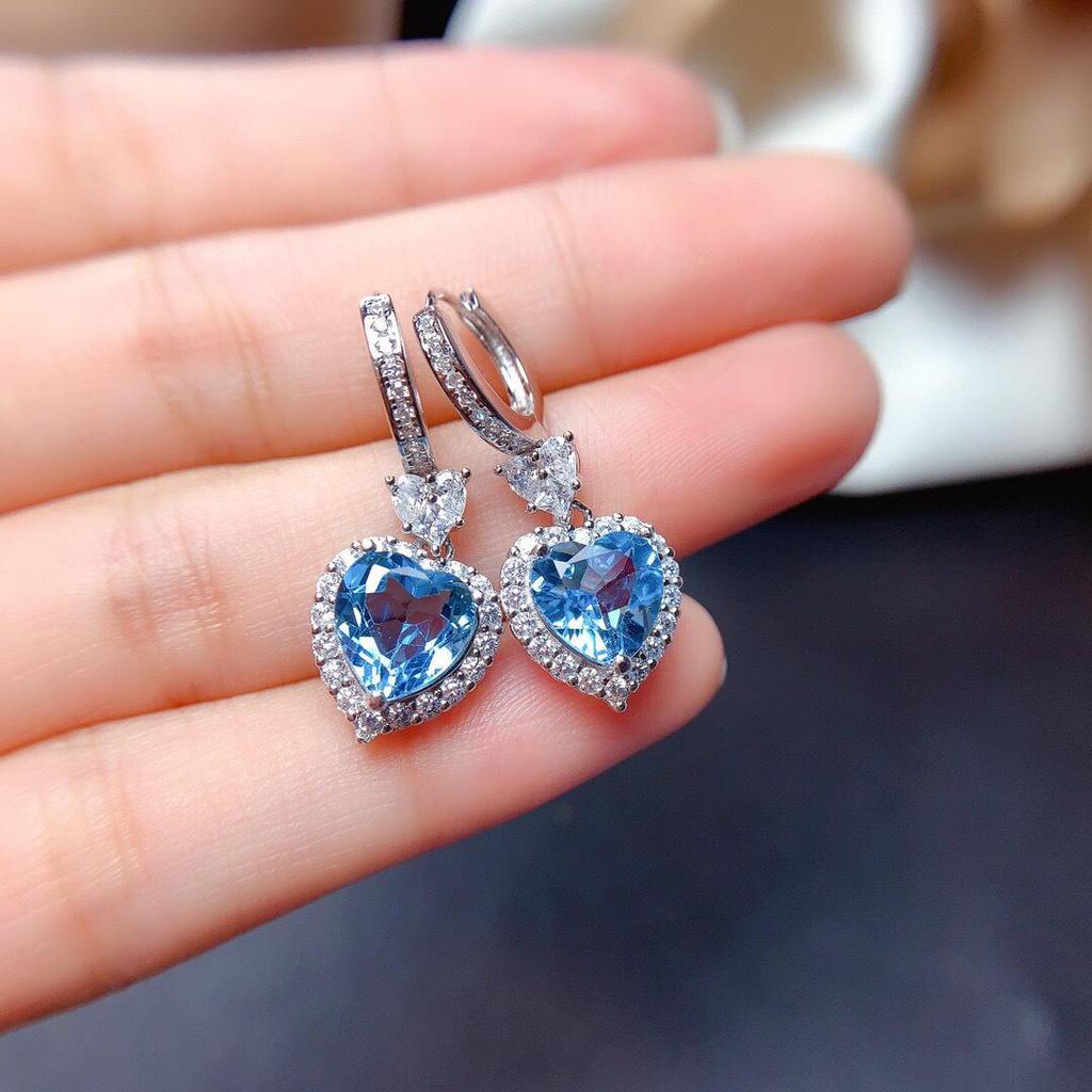 Live Source Imitation Topaz & Mozambique Garnet Jewelry Set: Stud Earrings, Ring, Pendant, Dangle Earrings for Women