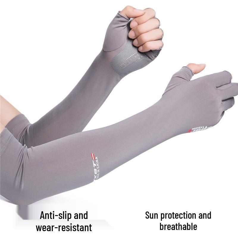 Ice Silk Sun Protection Arm Sleeves for Men & Women: Anti-Slip, Cooling Gloves for Summer Driving, Cycling, Fishing