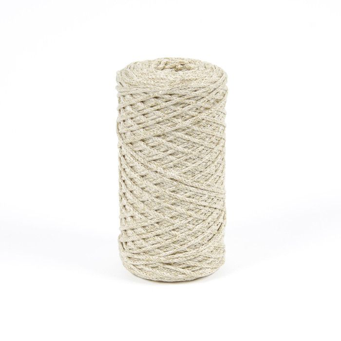 Eco Vita Metallic Recycled Cotton Yarn 4mm Col. 03 Beige