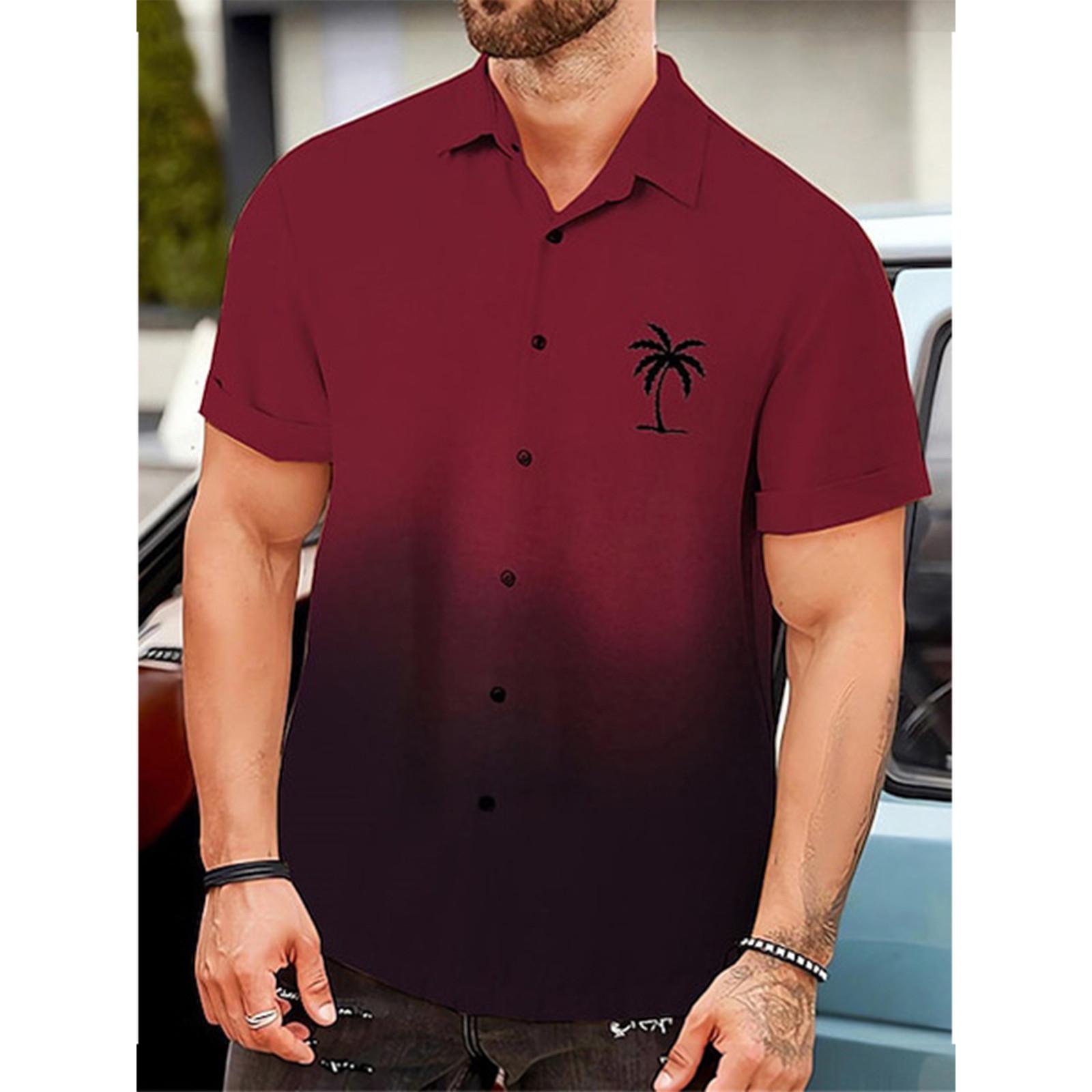 

Мужская летняя короткая приталенная модная дышащая мужская рубашка XXXXXL красный