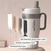 620Ml Large Capacity Thermos Cup With Straw 304 Stainless Steel Double Wall Coffee Mug Portable Sealed Water Bottle For Student