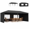 2.95 X 5.83 M Semi Open Gazebo   Dark Grey