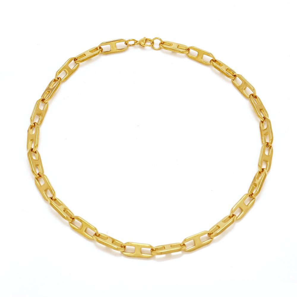 Jewelry Titanium Steel Necklace Creative Japanese Word Chain Versatile Clavicle Bare Chain Ot Buckle Set Stainless Steel Jewelry