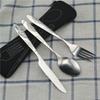Portable Picnic Set Tableware Stainless Steel Western Style Steak Knife Fork Spoon Complete Set Of Tableware Portable Dinner Bag