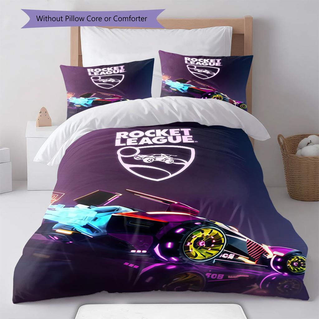 Set Copripiumino Trapuntato Rocket League Copripiumino Federa Decorazione per la Casa Regalo di Compleanno (1 * copripiumino + 2 * federa, senza nucleo)