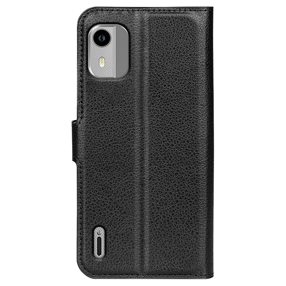 For Nokia C12 4G/C12 Pro/C12 Plus Wallet Litchi Texture Phone Case Anti-Scratch Stand PU Leather Protective Cover