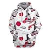 2025 autumn and winter Harajuku fashion men's hoodie casual y2k sweatshirt men's 3d printed red owl college pattern sport hoodie