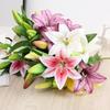 Green 3D Touch Faux Lily Bouquet - Multi-headed Flowers for Wedding and Home Decor.