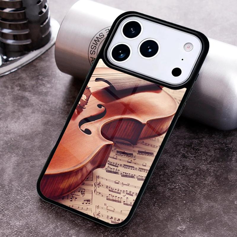 Musical Violin Guitar Phone Case for iPhone 17 16 15 Pro Max Air 14 13 12 11 Plus Shockproof Capa Cover