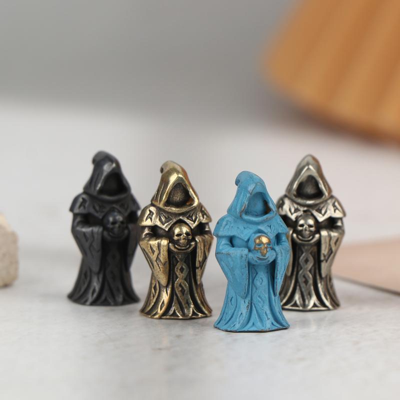 Undead Skull Brass Knife Beads Edc Outdoor Diy Paracord Handmade Woven Lanyard Pendants Umbrella Rope Bracelets Charms Accessory