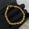 18K Gold Trendy Cuban Link Necklace: European & American Style, Non-Fading, Fashionable Personalized Chain, High-End Jewelry.