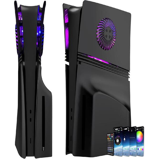 

Лицевая панель для PS5 Pro Disc Edition со светодиодной RGB-лентой и пылевым фильтром с вентиляционными отверстиями DOBEWINGDELOU 400+ Эффектов Светодиодное кольцо Лицевая панель консоли