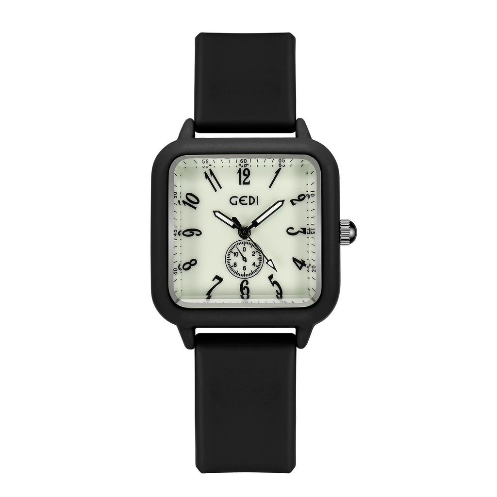 Candy Color Luminous Silicone Tape Student Creative Small Sugar Cube High Value Niche Waterproof Quartz Watch