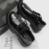 Fashion New Men's Patent Leather Fashionable Loafers Casual Thick-Soled Anti -Slip Wedding Party Shoe Comfortable Lace-Up Business Shoes