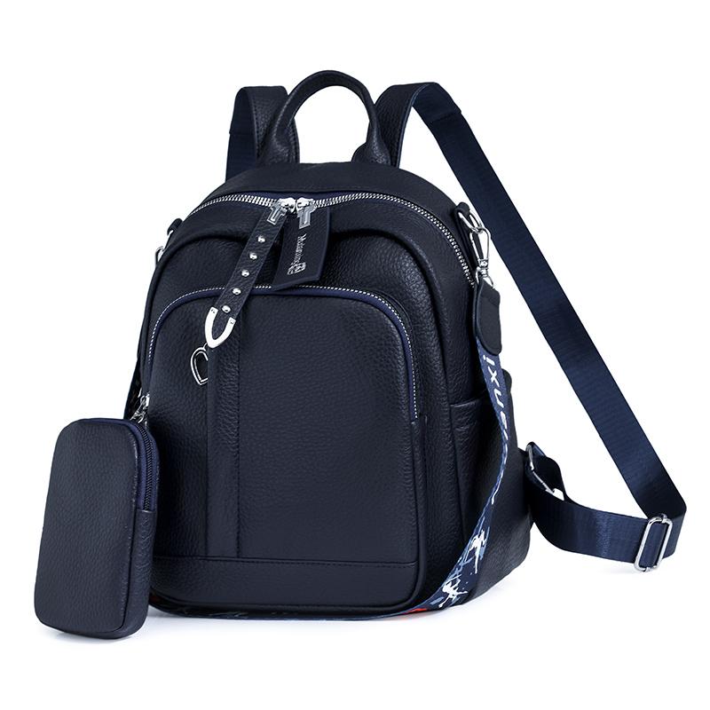 Soft Leather Backpack Student Schoolbag Large Capacity Travel Bag PU Women's Backpack