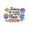 Women's Casual Sports T-Shirt, Round Neck, Short Sleeve, Cake Making Pattern Print, Comfortable Holiday Summer Top