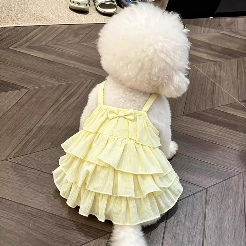 Pet Summer Strap Dress Thin Breathable Princess Dress Small Teddy Dog Clothes for Small Dogs Puppy Clothes
