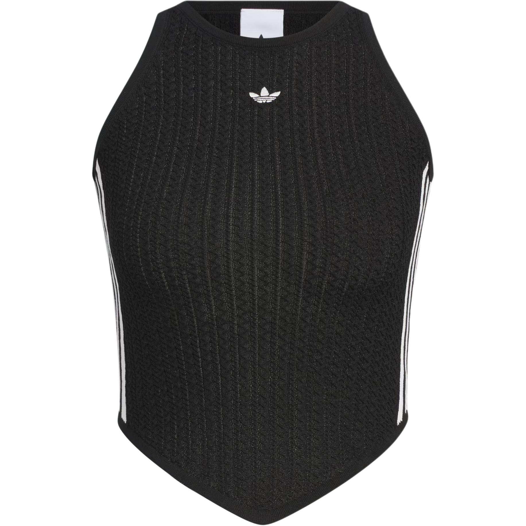 adidas Originals Women s Ribbed Knit Sleeveless Tank Top Black KC5844 XL