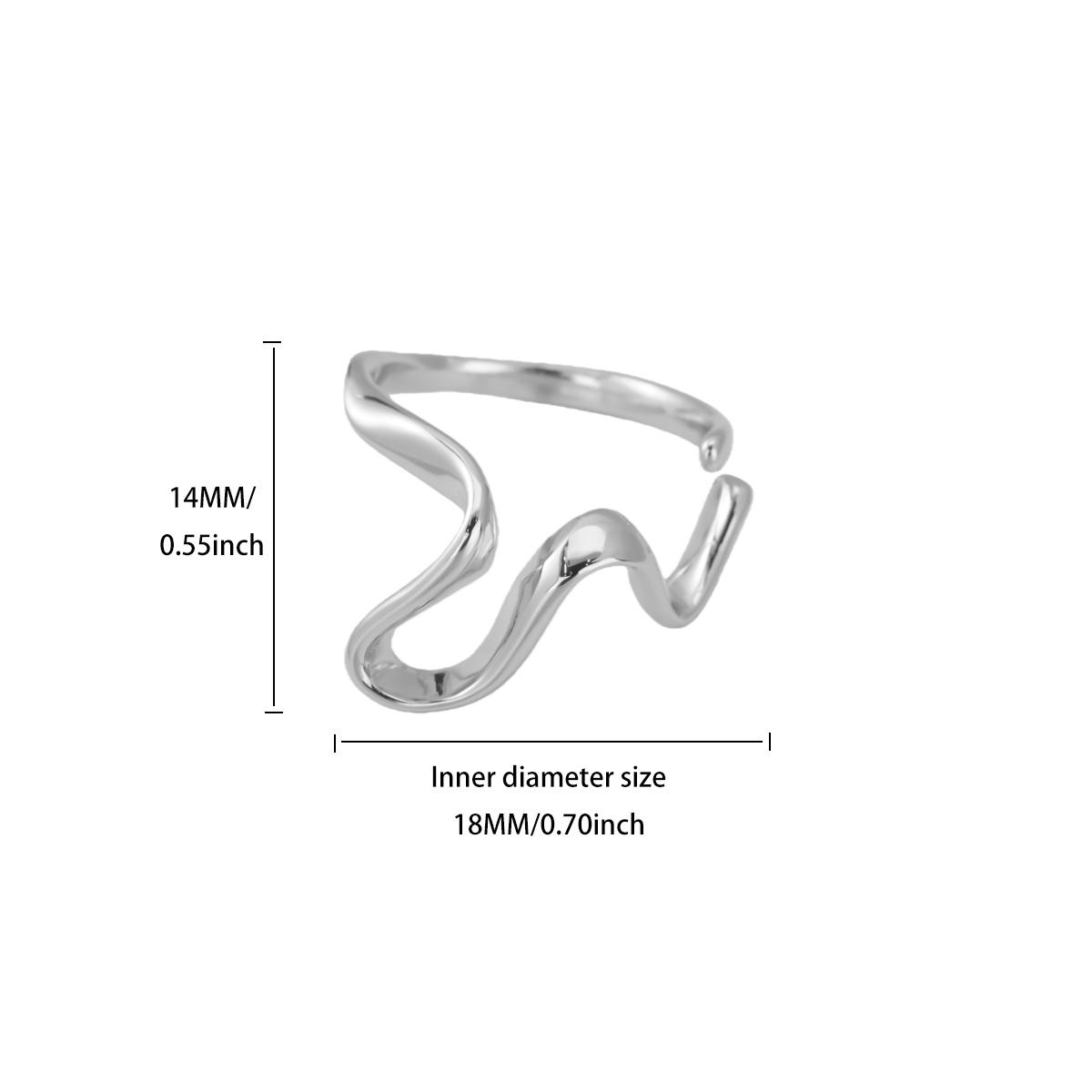 

Minimalist Geometric Stainless Steel Ring for Women Couple Mama 18K Gold-plated Anti Fading Rings Wedding Jewelry Accessories Adjustable