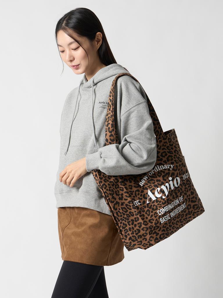 Aeyiostudio (New Color Added) Cotton Shoulder Bag Leopard_Ash3001 (3 Colors)