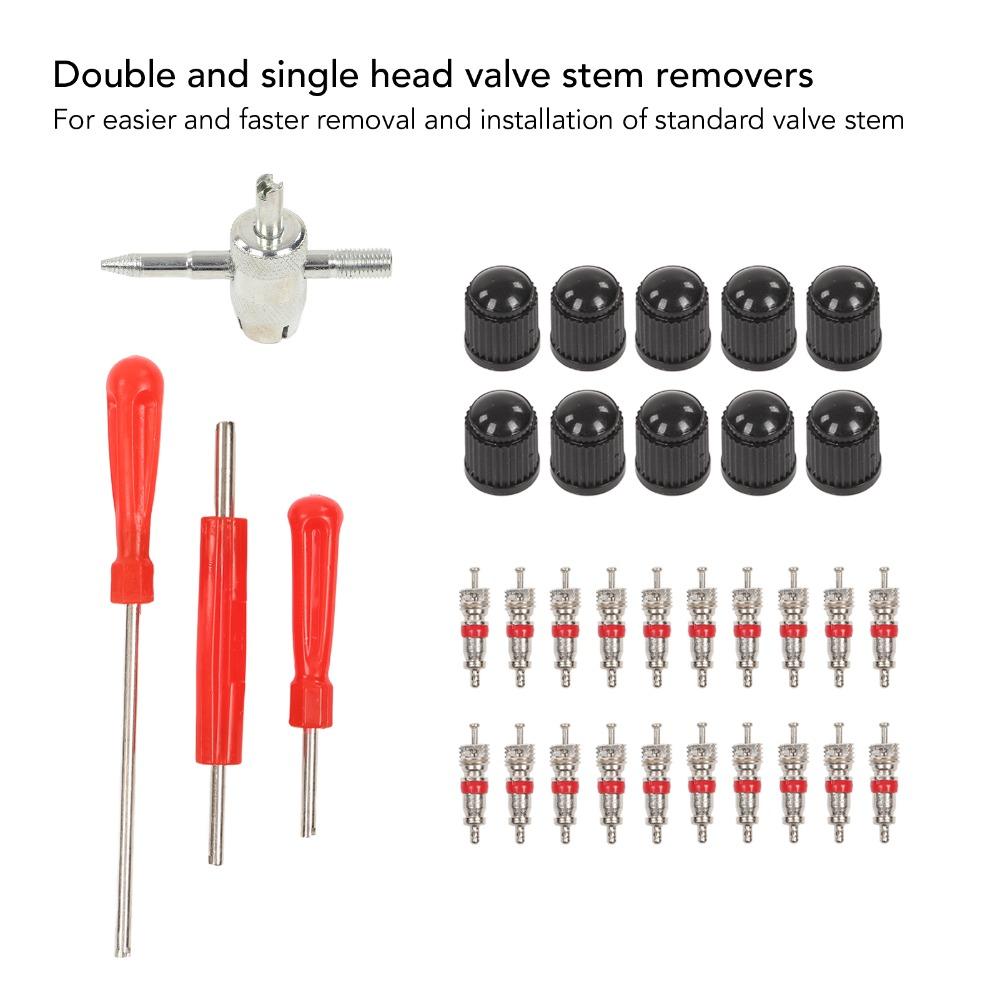 34PCS Multi-Style Wrench Valve Stem Installation Tool Tire Leak Repair & Maintenance