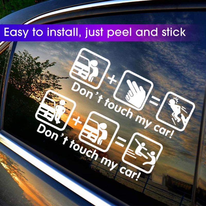 Nálepka na skleněné tělo Nedotýkej se mého auta Samolepící karikatury Přizpůsobené reflexní slogany výzvy Barevná nálepka na auto