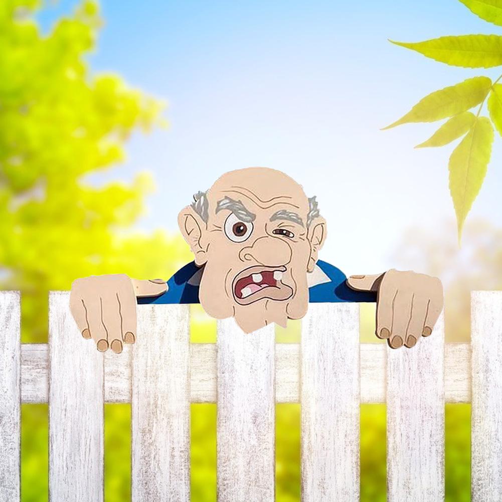 Buy Garden Illustration Fence Decoration Wood Old Man/Lady Yard Art