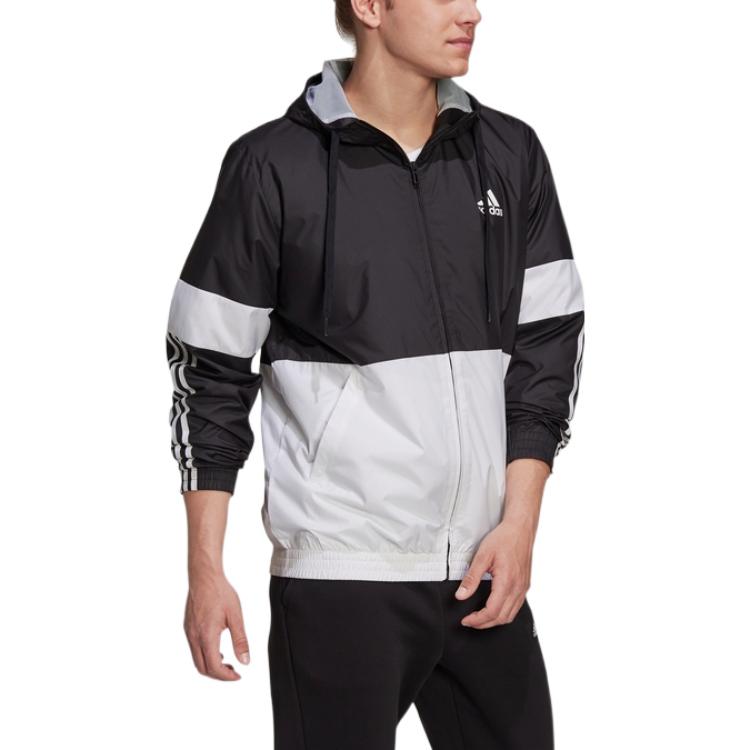 adidas Jackets Men's Black/White Hooded Moderate Other HB8934