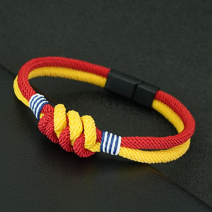 

Noter Stylish Handmade Braided Wristband String Bracelet Classic Color Block Design Selected Grade A Rope Charm Braslet Bangle