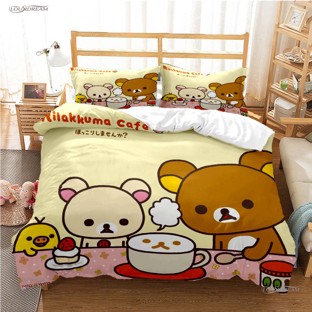 Cute Cartoon M-MAMEGOMA All Season Duvet Cover Kawaii Bedding Set Soft Quilt Cover and Pillowcases Teen Single/Double/Queen/King