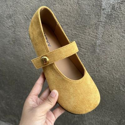 2025 Spring New French Retro Word with Mary Jane Shoes Women's Soft-soled Single Shoes with Skirt Ballet Shoes